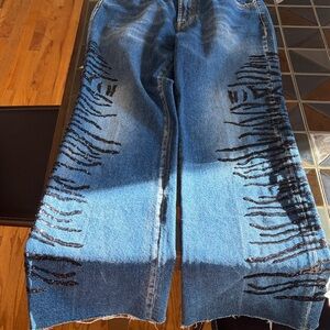 Pinko Blue and Black Boot Cut Jeans